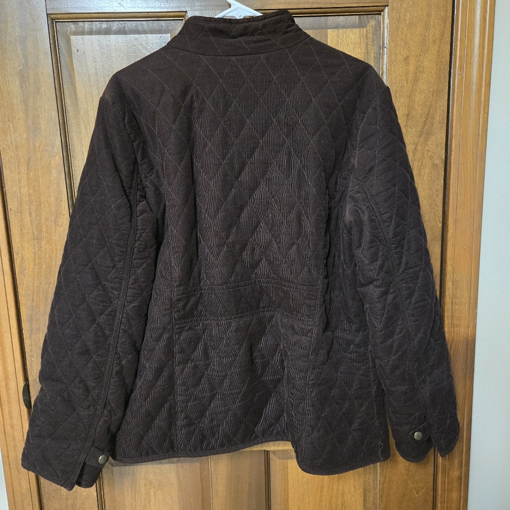 Croft & Barrow Quilted Brown Jacket, L (PTP=21.5") - Picture 6 of 8